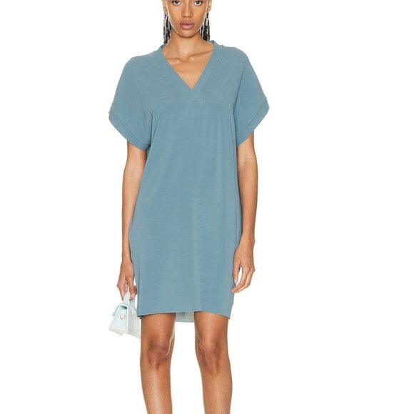 Eres Dresses & Skirts - ERES Tali Dress Requin Bleu Jersey Mini V Neck Size Small